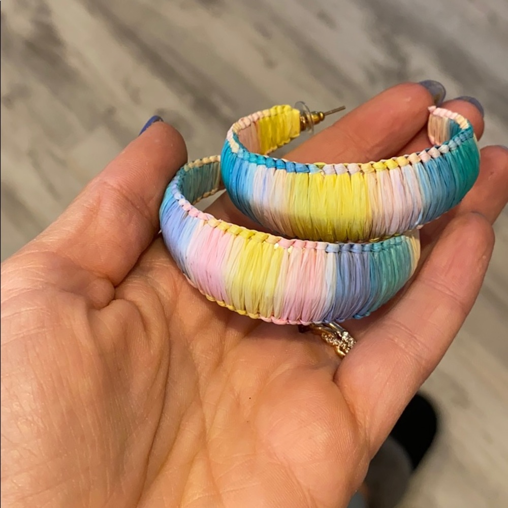 C&C California pastel rainbow woven hoops